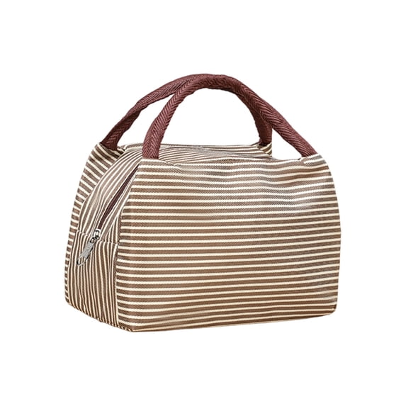 Striped Insulated Lunch Bag,Reusable Insulated Lunch Box Large Capacity,Insulated Cooler for Work or Travel Gifts