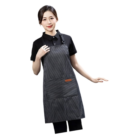 Striped Kitchen Apron With Adjustable Straps Stainproof Cooking Apron For Professional Chefs And Home Cooks Clean Work