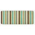 thumbnail image 1 of Striped Kitchen Mat, Funk Art Nostalgic Lash Strokes with Earthen Tones Blow Fashion Graphic Print, Plush Decorative Kitchen Mat with Non Slip Backing, 47" X 19", Brown Teal, by Ambesonne, 1 of 1