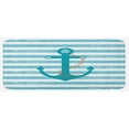 thumbnail image 1 of Striped Kitchen Mat, Ship Anchor Chain Marine Life Inspired Lines Background Ocean Sailing, Plush Decorative Kitchen Mat with Non Slip Backing, 47" X 19", Turquoise White and Teal, by Ambesonne, 1 of 1