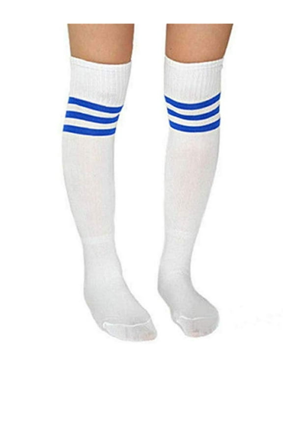 Striped Knee High Football Socks Soccer Hockey Sport Long Tube Stocking