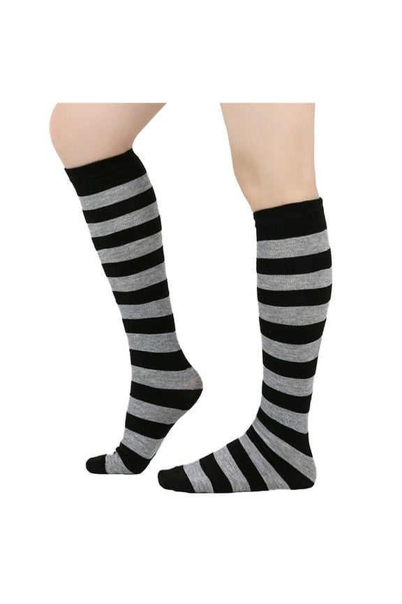 Striped Knee High Socks for Women Colorful Long Tube Socks Halloween Party Costume Knee Highs Calf Stocking Sock