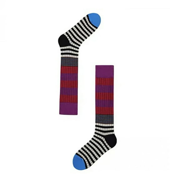 Striped Knee Highs Socks Striped Calf Socks for Party Warm