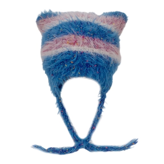 Striped Knitted Hat Halloween Striped Kitten Ear Hat Cosplay Party Hats Headgear