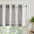 thumbnail image 1 of Striped Linen Valance Curtain 16 Inch Vertical Striped Valance for Kitchen Bathroom Light Filtering Rod Pocket Cottagecore Farmhouse Semi Sheer Short Window Curtain 1 Panel Black, 1 of 8