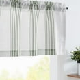 thumbnail image 1 of Striped Linen Valance Curtain 16 Inch Vertical Striped Valance for Kitchen Bathroom Light Filtering Window Treatment Rod Pocket Farmhouse Rustic Semi Sheer Short Window Curtain 1 Panel Green, 1 of 8