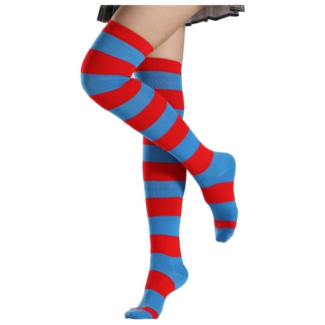 Striped Long Women For Girls Socks High Socks Women's Socks Thigh Knee ...