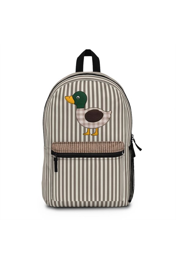 Striped Mallard Duck Backpack | Woodland Animal Storybook Bag