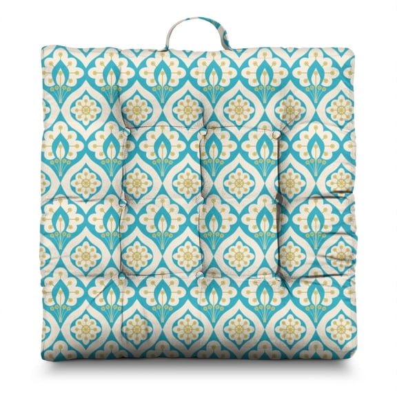 Striped Meditation Pillow Large 22 Inch Floor Cushion, Bohemian Print, Lightweight & Cozy for Lounge & Outdoor Gathering