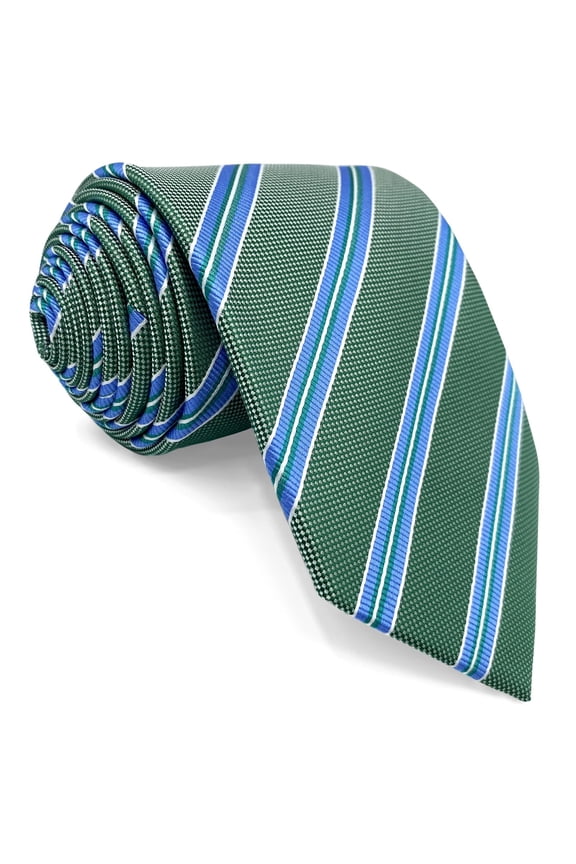 Striped Mens Necktie Ties for Men Green Formal Business for Suit Jacket Extra Long 63"