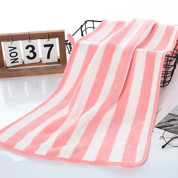 Striped Microfiber Hand Towels 2-Pack – 35×75cm Soft Absorbent Towels for Bathroom, Kitchen & Spa
