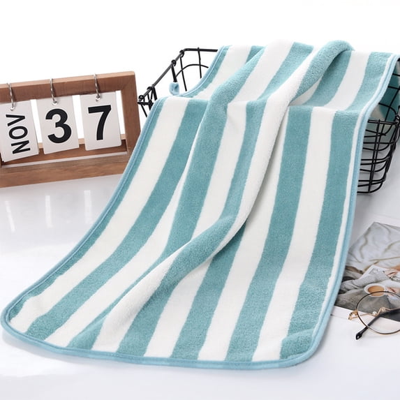 Striped Microfiber Hand Towels 2-Pack – 35×75cm Soft Absorbent Towels for Bathroom, Kitchen & Spa