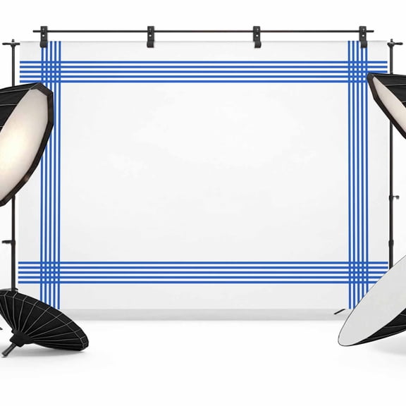 Striped Navy Backdrop for Photography, Fabric Photo Background Backdrop, Blue White Geometric Minimalist Photo Booth Background for Portrait Photoshoot Video Wedding Studio Decoration Banner 8x6ft