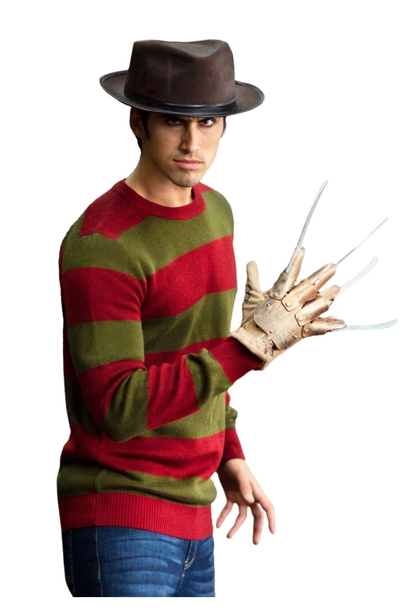Striped Nightmare on Elm Street Freddy Adult Sweater