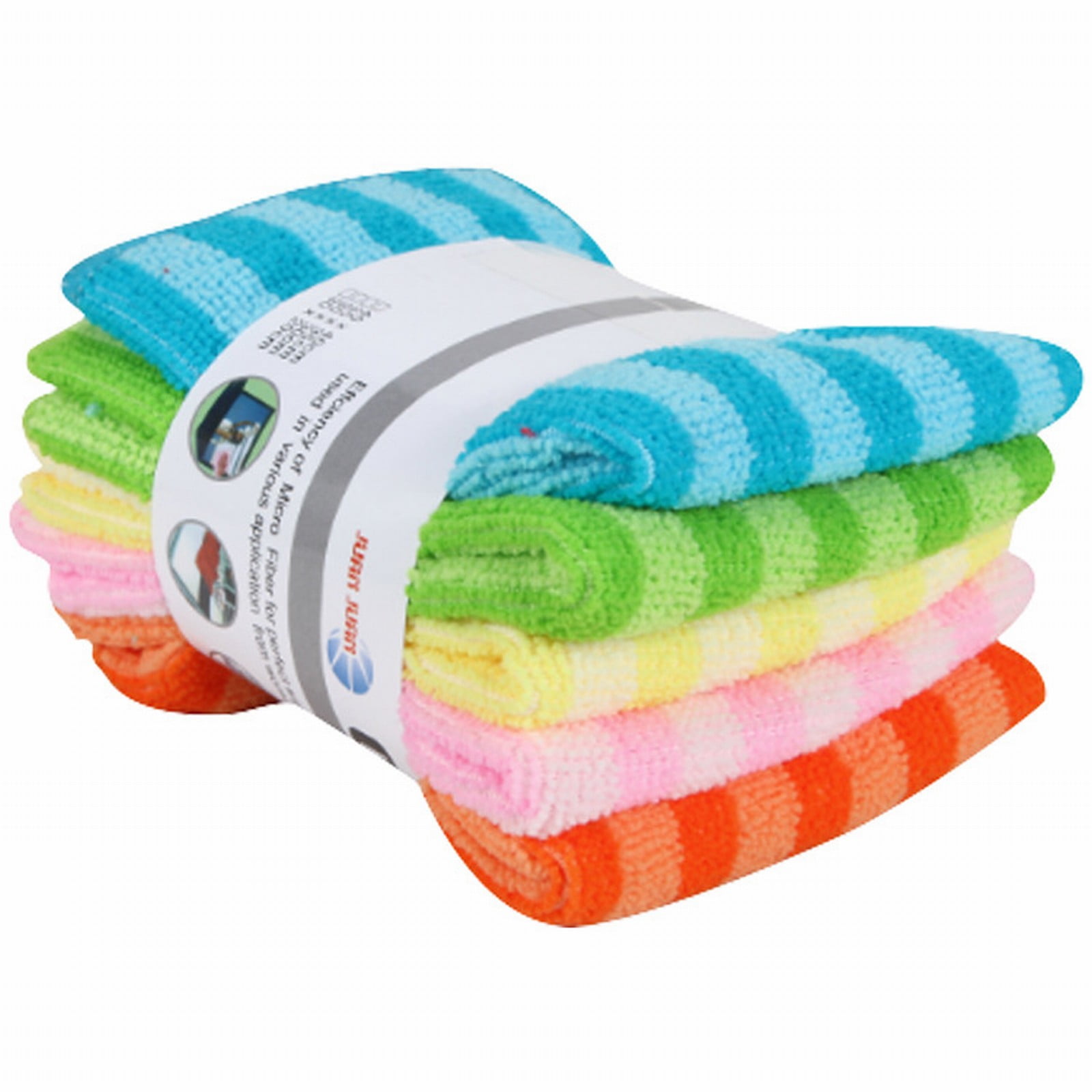 Non Microfiber Rag Striped Non Oiled Multifunctional Microfiber Rag Lazy Dishwashing ...