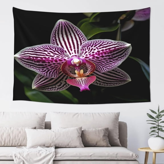 Striped Orchid Tapestry Aesthetic Wall Hanging Tapestries 60'' x 40'' Boho Tapestries Vertical Wall Art Decorative Funny Vintage Poster Flag Tapestry for Bedroom Living Room Decor