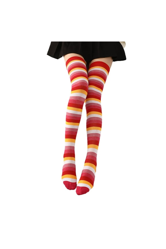 Striped Over Knee High Socks Thigh High Socks Stockings Long Boot Socks for Daily Wear,Halloween Cosplay Party Costume