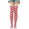 thumbnail image 1 of ✪ Striped Over Knee Thigh High Long Socks for Christmas Holiday Party Stockings, 1 of 19