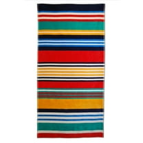 Striped Oversized Cotton Beach Towelby Blue Nile Mills- , Blue