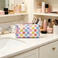 thumbnail image 1 of Striped PVC Cosmetic Bag Waterproof Makeup Pouch with Tassel Zipper for Travel Daily Toiletry Storage, 1 of 6