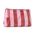 thumbnail image 1 of Striped PVC Cosmetic Bag Waterproof Transparent Makeup Pouch Zipper Travel Toiletry Storage Organizer Portable Women Cosmetic Carrier, 1 of 5