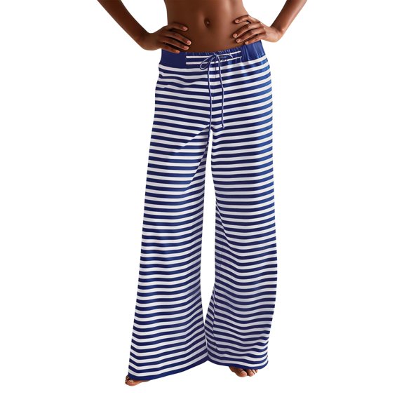 Striped Pants Audhol Pants for Women Printed Casual Fashion Wide Leg Casual Pants Sports Pants Loose Running Pants Pajamas Pj Pants Women Navy L
