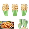 thumbnail image 1 of Striped Paper Popcorn Bags,Green Movie Decorations Cardboard Container,QZS Mini Paper Popcorn Box for Party,Indoor,2.8x2x4.5In,50Pack, 1 of 6