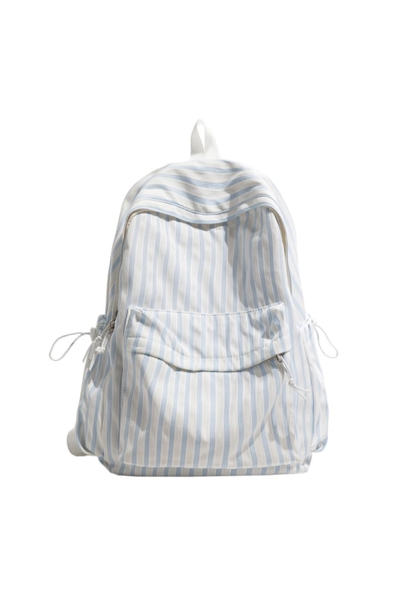 Striped Pattern Backpack Multi-Pocket Stylish Travel Rucksack Cute Stripe Print Daypack Outdoor Shopping Travel Backpack (Blue 420*300*140)