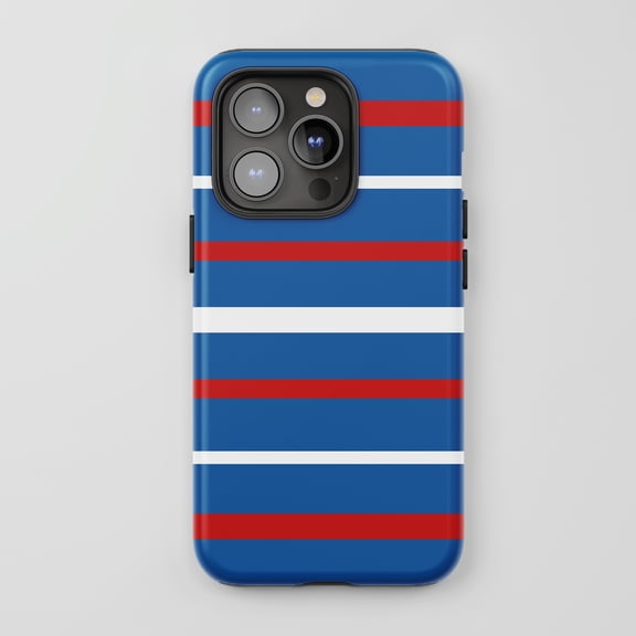 Striped Pattern For All iPhone Series Tough Phone Case Modern Geometric Blue Red White