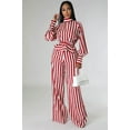 thumbnail image 1 of Striped Pattern Pant Set (L, MultiRed), 1 of 8