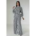 thumbnail image 1 of Striped Pattern Pant Set (S, MultiBlack), 1 of 8