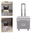 thumbnail image 1 of Striped Pattern Rolling File Storage Case, Black+Silver File Storage Case With Lock, 50 Kg/110. 23 Lbs Load-Bearing Capacity File Box With Wheels And Telescopic Pole, Lockable Document Organizer, 1 of 10