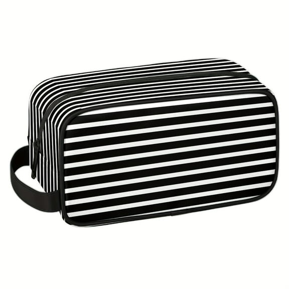 Striped Pattern Toiletry & Cosmetic Bag