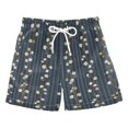 thumbnail image 1 of Striped Pattern with Small Flowers Swim Trunks Board Shorts Beach Pants Bathing Bottoms L, 1 of 8