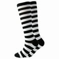 thumbnail image 1 of Striped Patterned Socks (Knee High) Black and White, 1 of 3