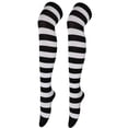 thumbnail image 1 of Striped Patterned Socks (Thigh High) Color: Black and White, 1 of 1