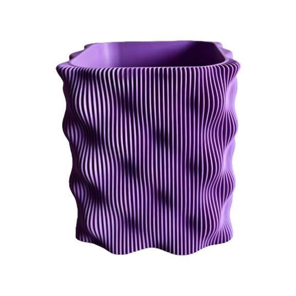 Striped Pen Holder Cup, Open Top Desk Pencil Holder, Compact 3.34 x 3.54 in Desktop Storage for Study Desk