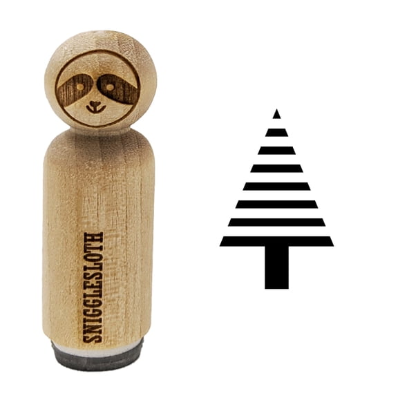 Striped Pine Woodland Tree Rubber Stamp for Scrapbooking Crafting Stamping - Mini 1/2 Inch