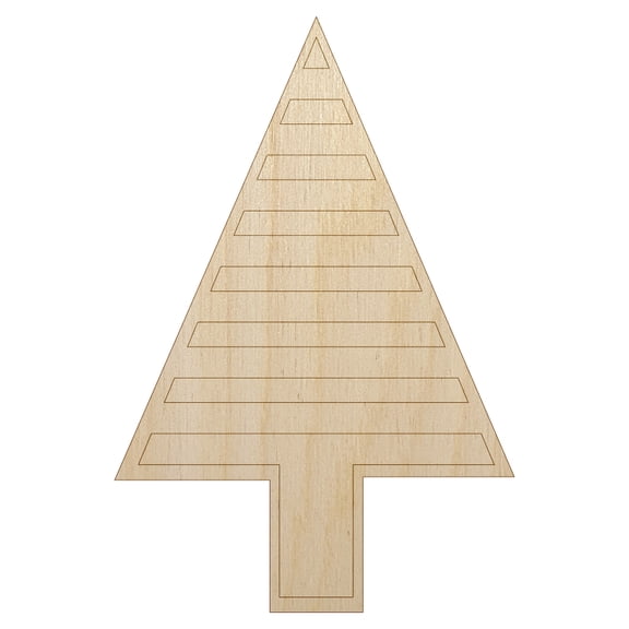 Striped Pine Woodland Tree Wood Shape Unfinished Piece Cutout Craft DIY Projects - 4.70 Inch Size - 1/4 Inch Thick