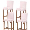 thumbnail image 1 of Striped Pink Bar Stool Covers - Stretch Dining Chair Covers Set of 4, Farmhouse Line Stripes Classic Bar Chair Cover Removable Counter Stool Pub Chairs Slipcovers Protectors for Kitchen/Cafe, 1 of 9