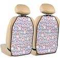 thumbnail image 1 of Striped Pink Pig Flowers Mats Back Seat Protectors, Car Seat Protector Vehicle Organizers Waterproof Cover Back Seat Cover for Kids with 3 Storage Pockets 2 Pack, 1 of 5