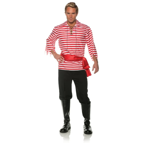 UNDERWRAPS Classic Pirate Costume Set - Halloween Costume for Adults, Mens Cosplay Costume for LARP, Themed Events Costume (Red)