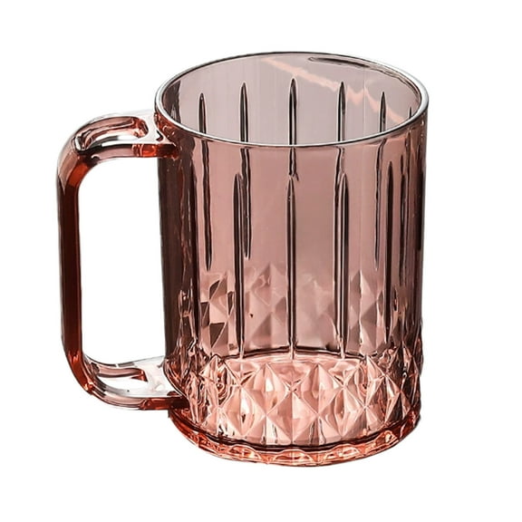 Striped Plastic Mouthwash Cup - Transparent Bathroom Rinse Cup with Non-Slip Base - Ergonomic Design for Easy Grip & Hassle-Free Cleaning - Perfect for Oral Care Routine