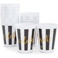 thumbnail image 1 of Striped Plastic Tumbler Cups, Celebrate (16 oz, 16 Pack), 1 of 7