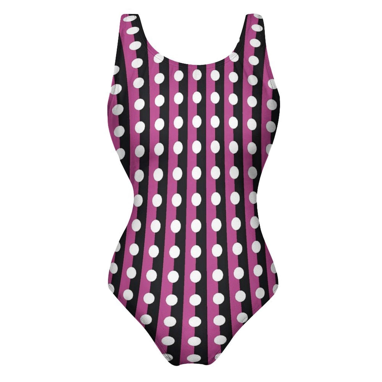 Striped Polka Dot Swimsuit Blue and White Push Up Swimwear One Piece — free download