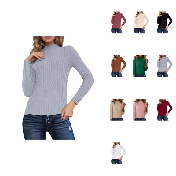 Striped Pullover Sweater Long Sleeve Knitted Soft Warm Winter Casual Crewneck Fall Fashion Comfortable Blouse