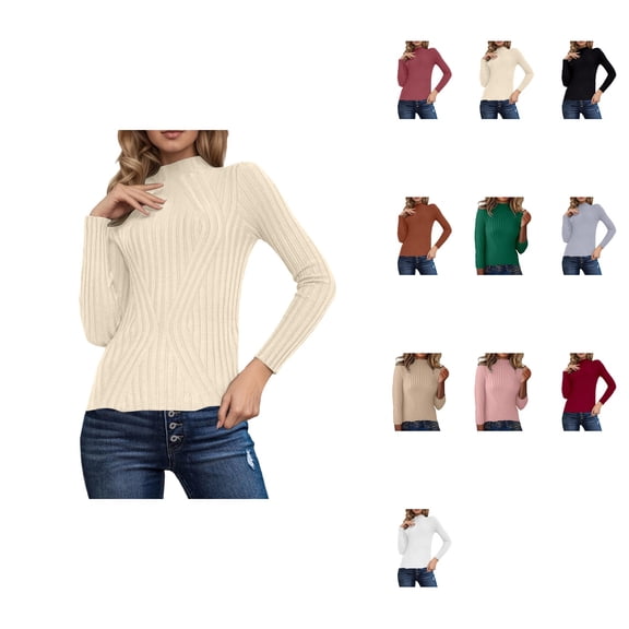 Striped Pullover Sweater Long Sleeve Knitted Soft Warm Winter Casual Crewneck Fall Fashion Comfortable Blouse