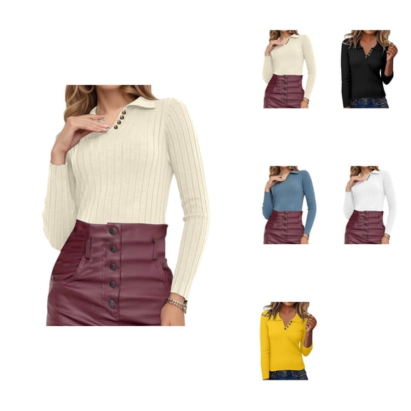 Striped Pullover Sweater for Women – Long Sleeve, Slim Fit, Knitted, Soft & Warm Casual Fall Winter Fashion Comfortable