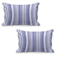 thumbnail image 1 of Striped Quilted Pillowcover Set of 2, Nautical Anchors and Tape Motifs Sea Life Contrast Strips Maritime Art, Standard Queen Size Pillow Cover for Bedroom, 36" x 20", Lilac Purple, by Ambesonne, 1 of 1