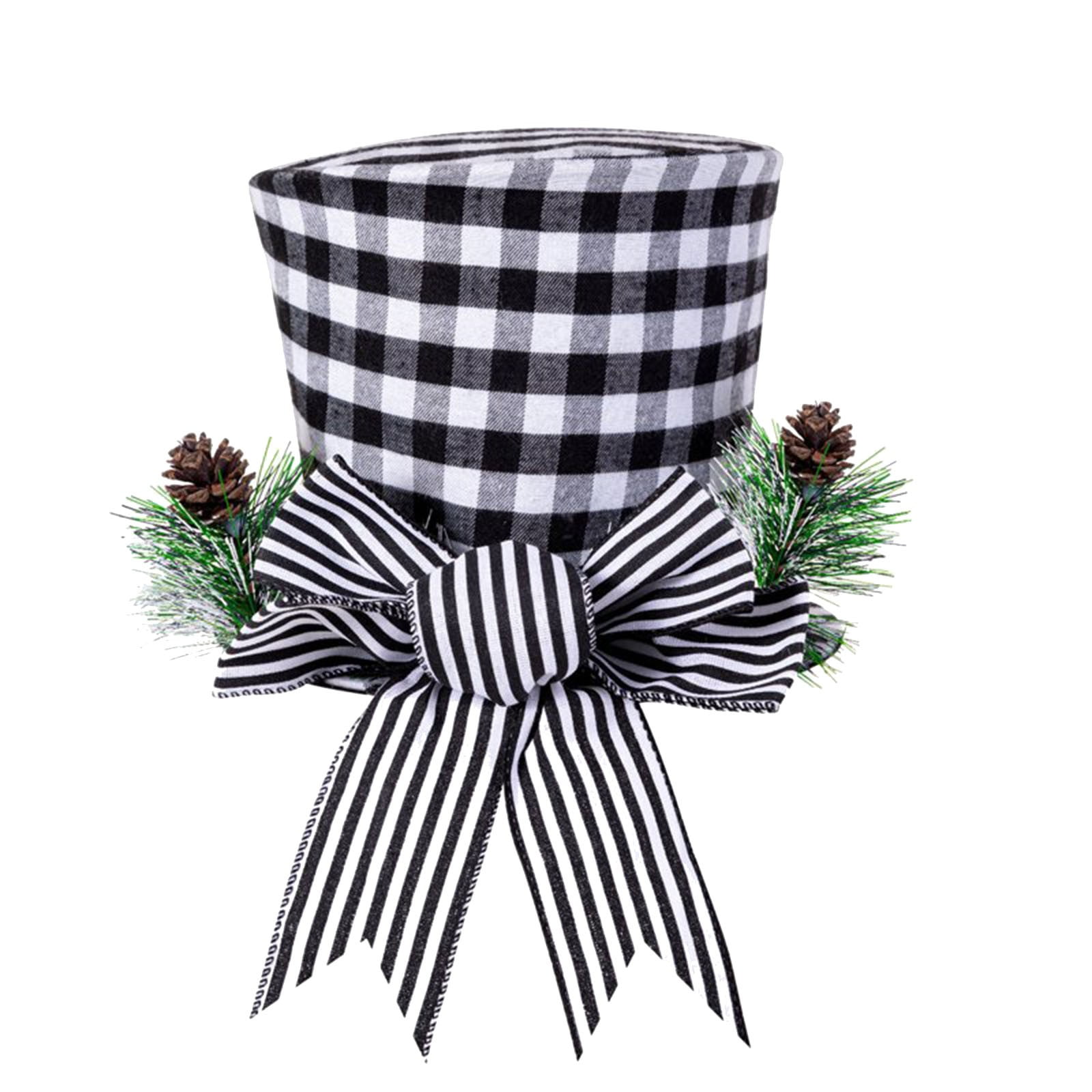 Tree Trunk Hat Striped Retractable Tree Top Hat Bow Tree Top Star Hat Ornament ...